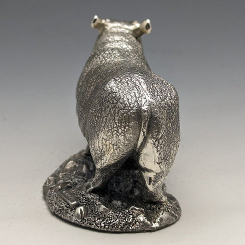 UK Country Artists Sterling Silver Sculpture Hippopotamus Figurine 120g
